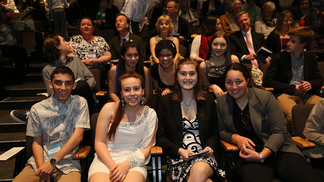 Students wait for Awards Night to begin.